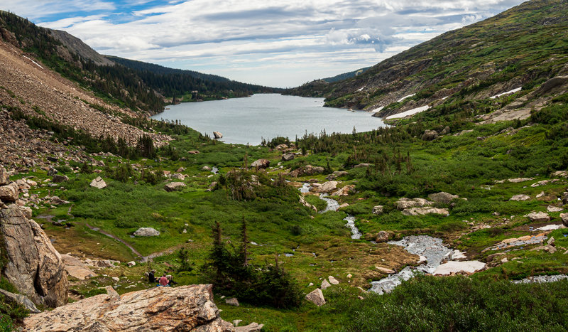 Looking down on Lake Isabelle.