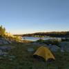 The north end of the northern Chain Lake, is a great place to spend the night.