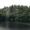 View of cliffs over Stonehouse Pond.