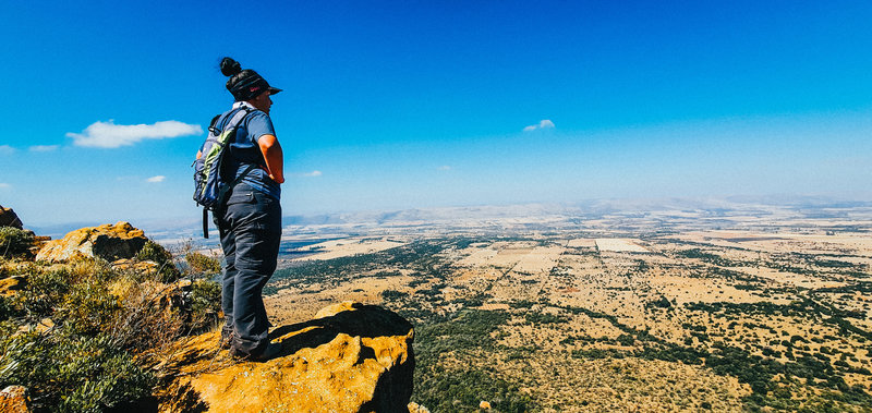 My Girlfriend standing on the edge of the summit of Shelter Rock