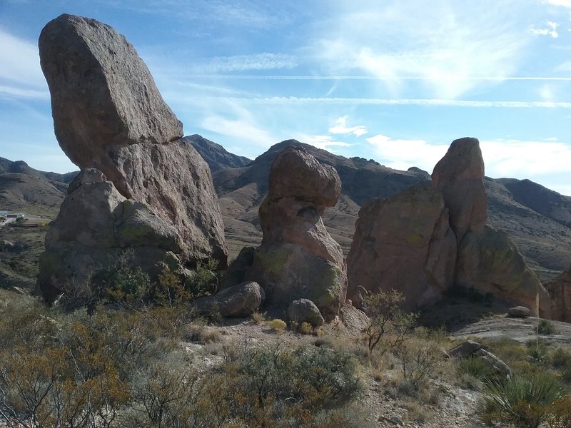 View of some of the La Cueva Rocks.