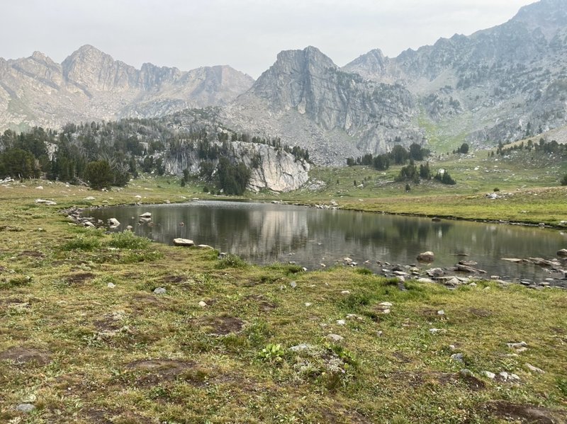 Lake at top of Beehive Basin in summer.