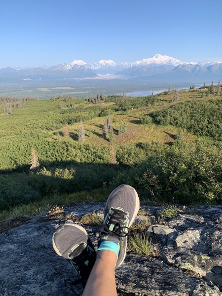 This is the view from the big rock outlook at the top of the trail of Denali.