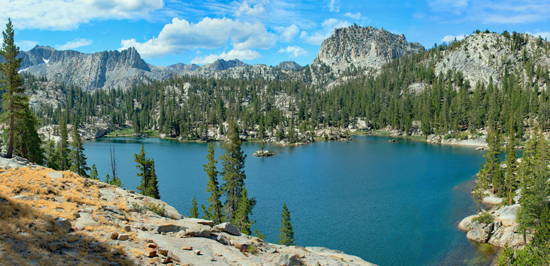 Southern section of Rainbow Lake with the Cockscomb in the right center