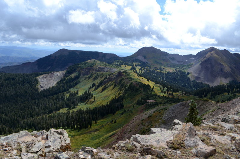 "South" direction along the Highline Trail section of the Colorado Trail.