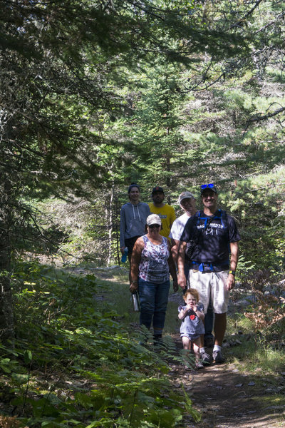 Waling down the old road.