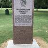 Historical marker at the Washington Irving Memorial Park and Arboretum.