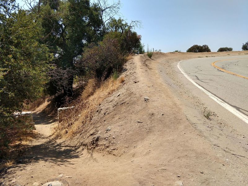 Where Colby Trail meets Glendora Mountain Road.  Note, thin shoulder where pickup possible but not parking.