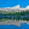 Upper Pine Lake. It is possible to hike off-trail from Royce Lakes down the gap between the two peaks on the right.