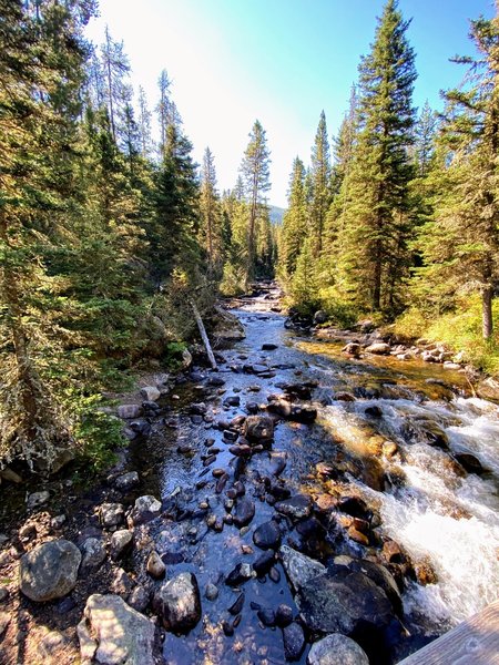 Hellroaring Creek from a bridge.