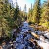 Hellroaring Creek from a bridge.