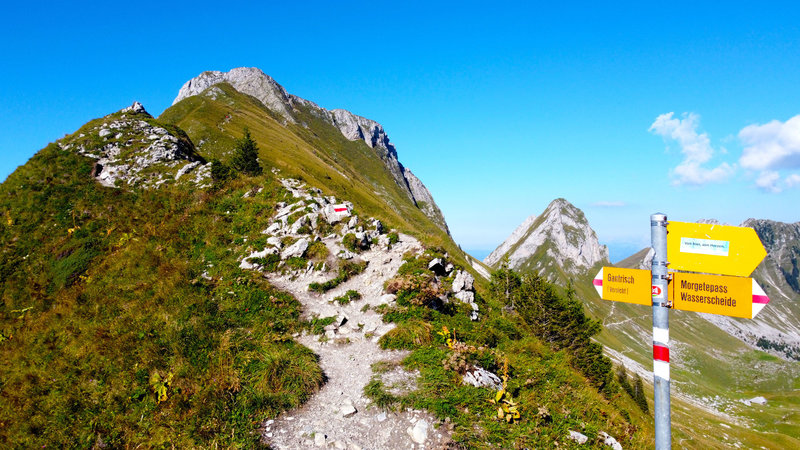 Trail to mountain Gantrisch.