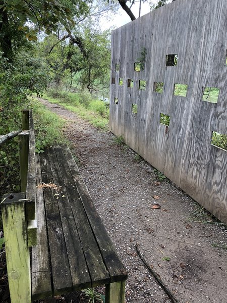 One of the waterfowl observation blinds along the Blue Heron Trail.