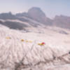 Diffused afternoon sun from wildfire haze surrounding base camp at Camp Muir.