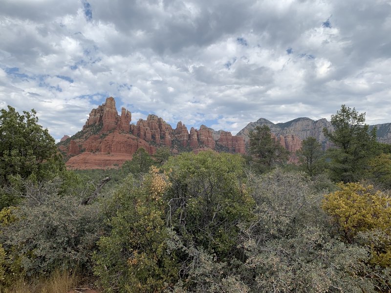 Beautiful vista of the mountain range around Snoopy Rock.