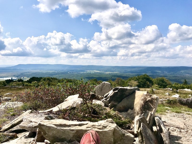 The view from Rocky Ridge trail - chairs and a ready made fire pile ready to go.