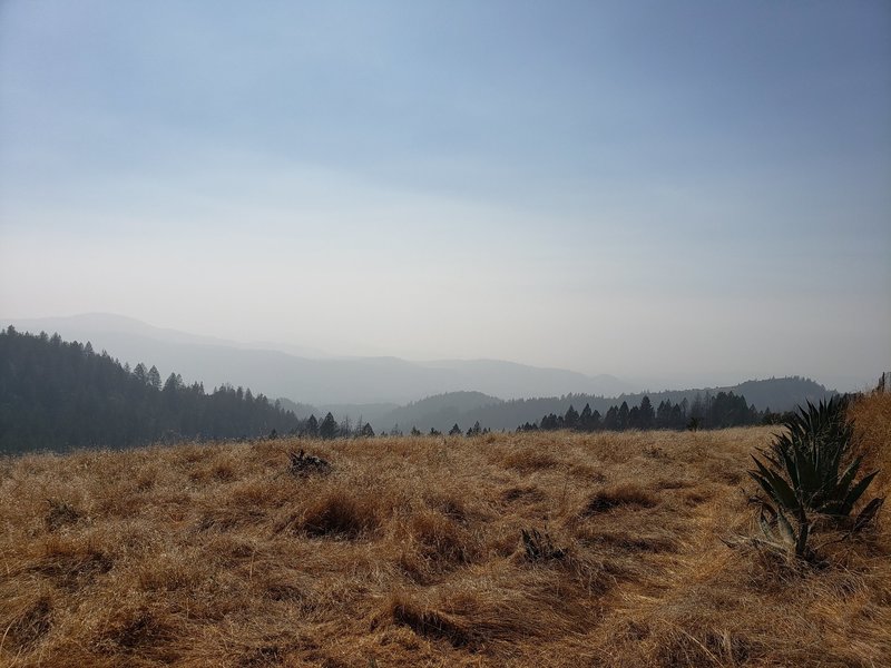 Summit view on a smoke-hazy day.