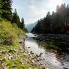 Glassy waters on the Gallatin River.