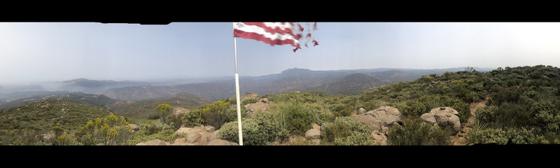 At Peak near american flag pano photo