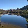 Trapper Lake on a still September morning, as seen from the lake's south end on Summit Lake Trail.