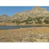 Summit Lake. Seen from its west side, 135 degree panorama. North (left) to southeast (right). The Green River drainage drops off to the north (left). Mt. Oeneis, 12,232 ft., to the east (center right).