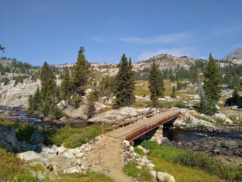 Fremont Creek is crossed on a sturdy bridge here at Fremont Crossing along the CDT.