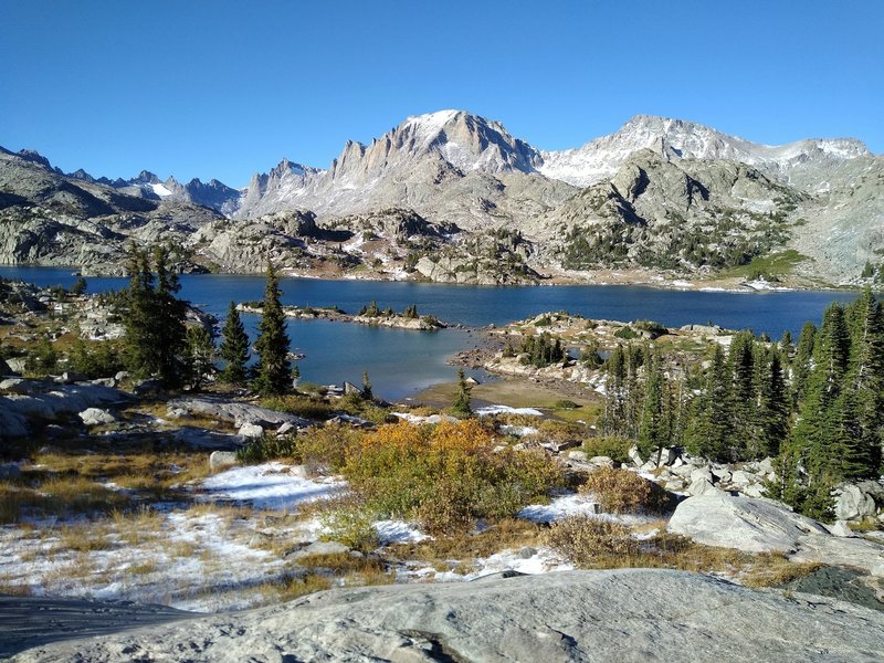 Island Lake, the evening after a cold, windy, snowy early September storm.