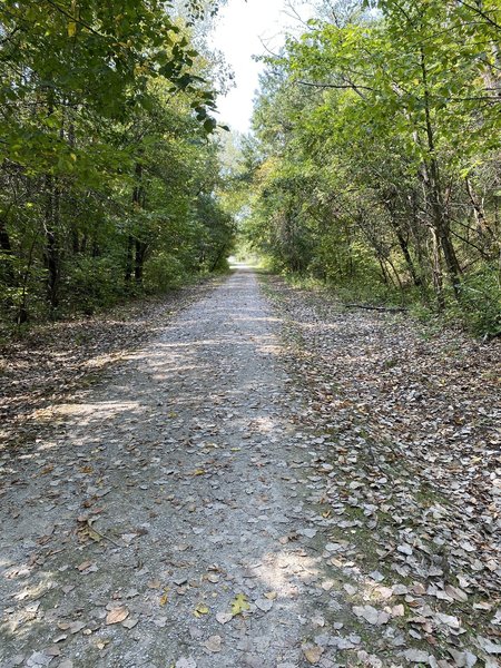 Trail approaching bridge over Highway 34.