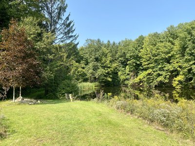 The serene namesake pond along Russell Uplands' Lake Trace.