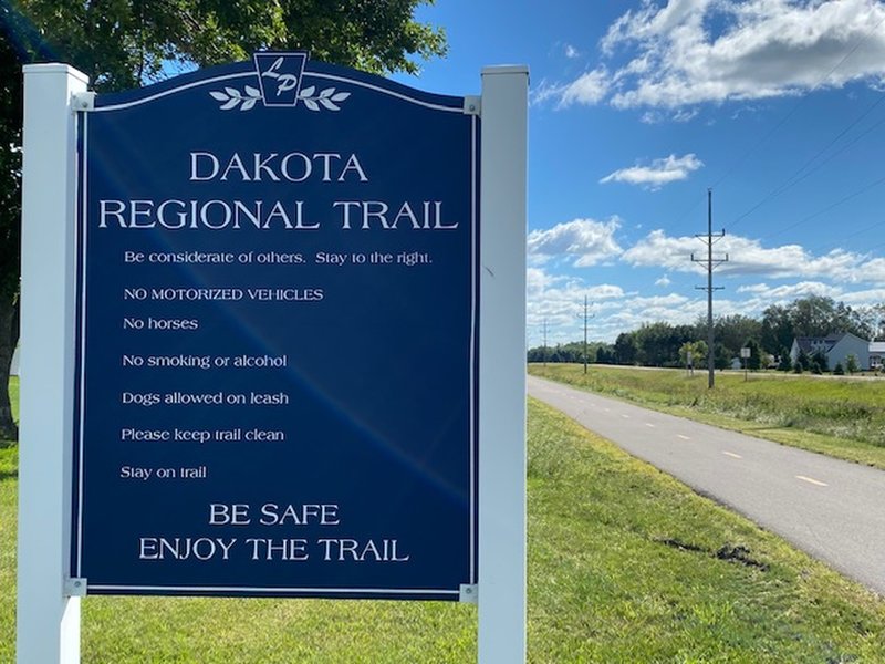 The Dakota Regional Trail is less than a quarter mile from the park entrance.