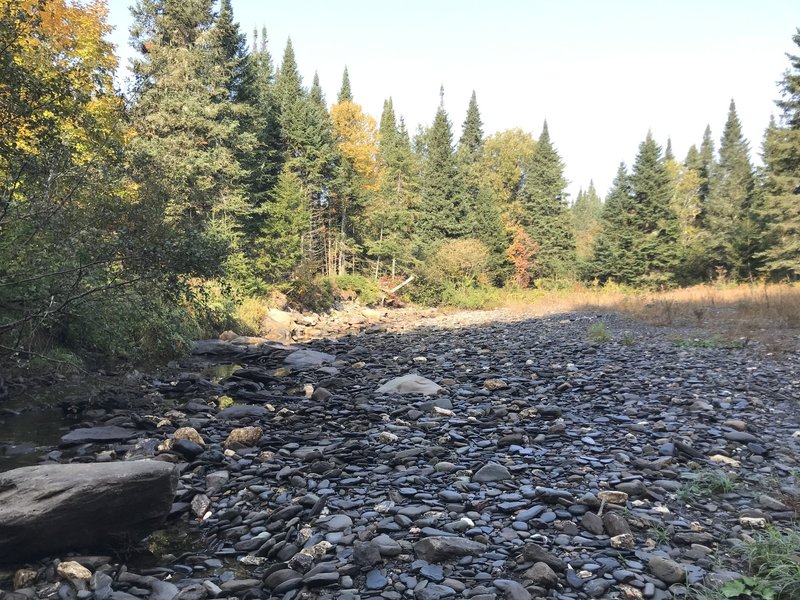 The rocky bed of Indian Stream.