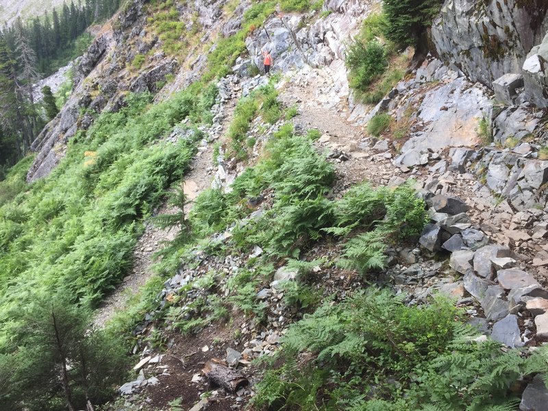 Hiking partner for scale on one of the many switchbacks.