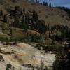 Looking down on the Sulphur Works from the trail.