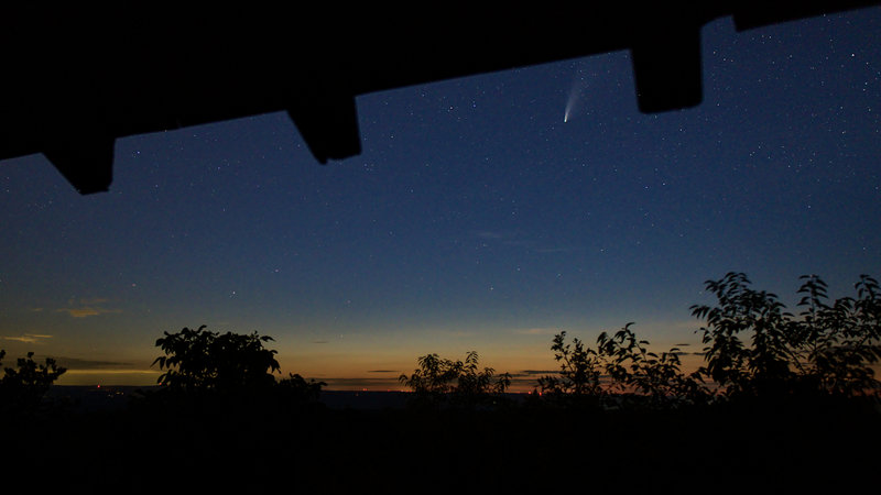 Comet Neowise from the Civilian Conservation Corps Pavilion atop Sunrise Mountain.