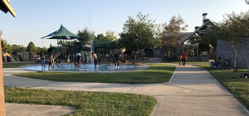 Splash pad at playground complex at McClendon Park.