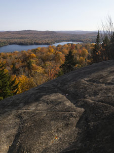 View toward Second Lake from one of the exposed places on the Rondaxe Fire Tower Trail
