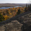 View toward Second Lake from one of the exposed places on the Rondaxe Fire Tower Trail