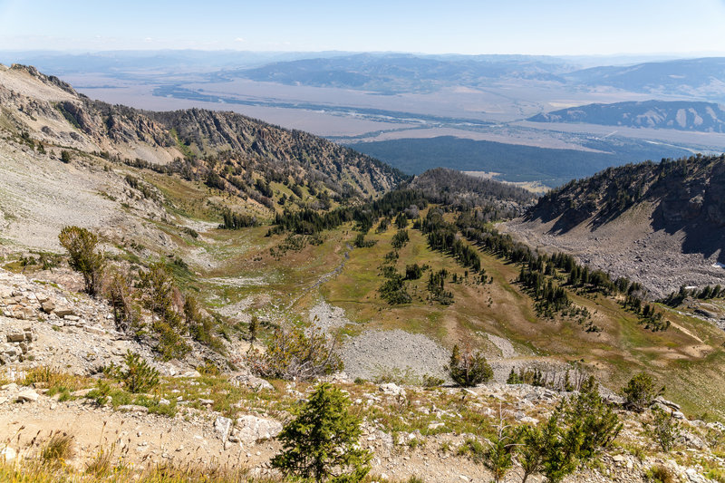 Jackson Hole on the descent from Static Peak.