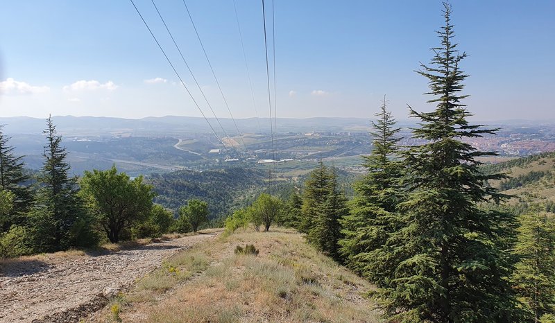 Looking downhill to Lake Mogan and Gölbaşı.