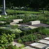 Entrance garden at Bellefontaine Cemetery and Arboretum. A place to rest after a hike, restrooms are located at the gatehouse.