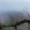 View from the ledge on Pine Mountain on a foggy day.