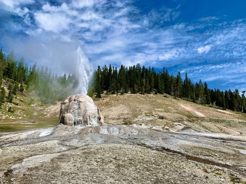 The Lone Star Geyser erupts fairly frequently.