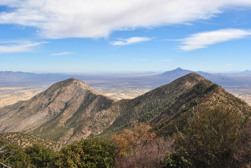 Looking SE about halfway up trail.