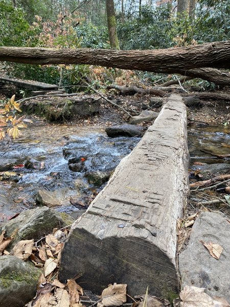 A tree fell over the bridge and you had to climb over or duck under to get by it.