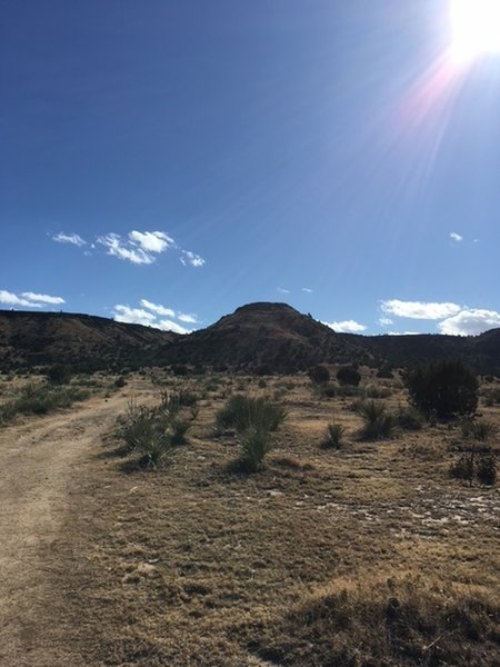 Circumnaviate this butte to get to the mesa top.