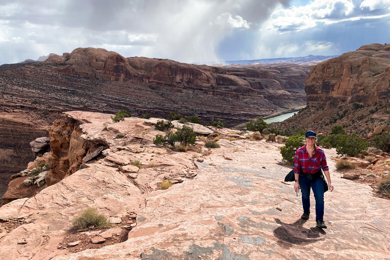 The large slab or rim makes a great viewpoint across Moab and the surrounding area.