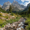 Cascade Creek with Grand Teton looming in the far.