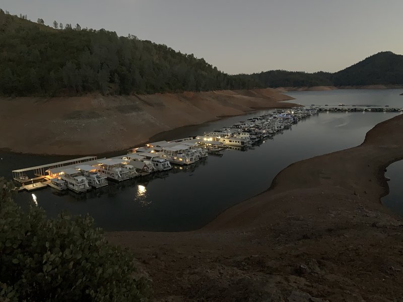 View from trail of the houseboat marina.