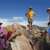 Hikers keeping six feet apart on Oakzanita peak during the time of coronavirus