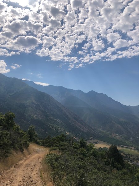 View southeast toward the Wasatch Range from First Hamongog Trail